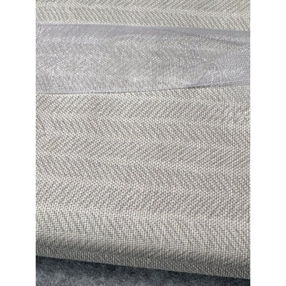 1/2 yard Beige Chevron Fabric Cotton Wrap with Sheer Ribbon - Picture 2 of 4